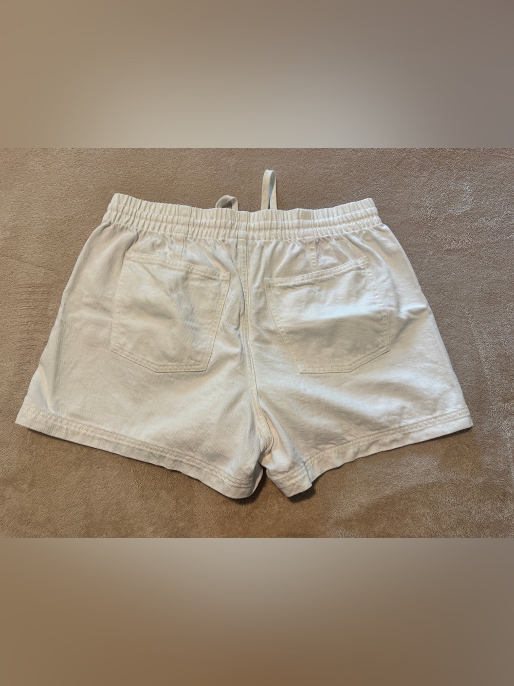 Universal Thread Cream Drawstring Cotton Shorts - Picture 2 of 2